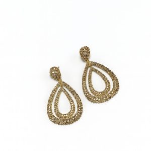 گوشواره نگین دار طلایی