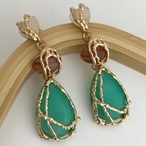 گوشواره طرح سنگ قدیمی مولتی کالر